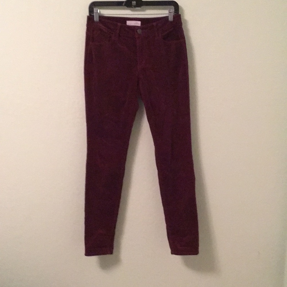 LOFT burgundy curvy skinny corduroy pants
